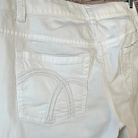 Liz Claiborne Jeans Boyfriend Fit Straight Crop Cuffed Size 10 White Mid Rise - Picture 11 of 16